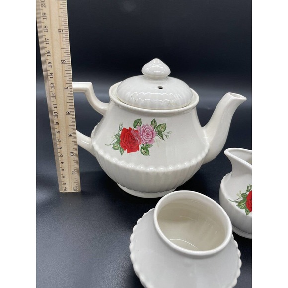Vintage Northland Tea Pot Floral with Creamer And Sugar Bowl Japan 3 Piece Set - Picture 11 of 14
